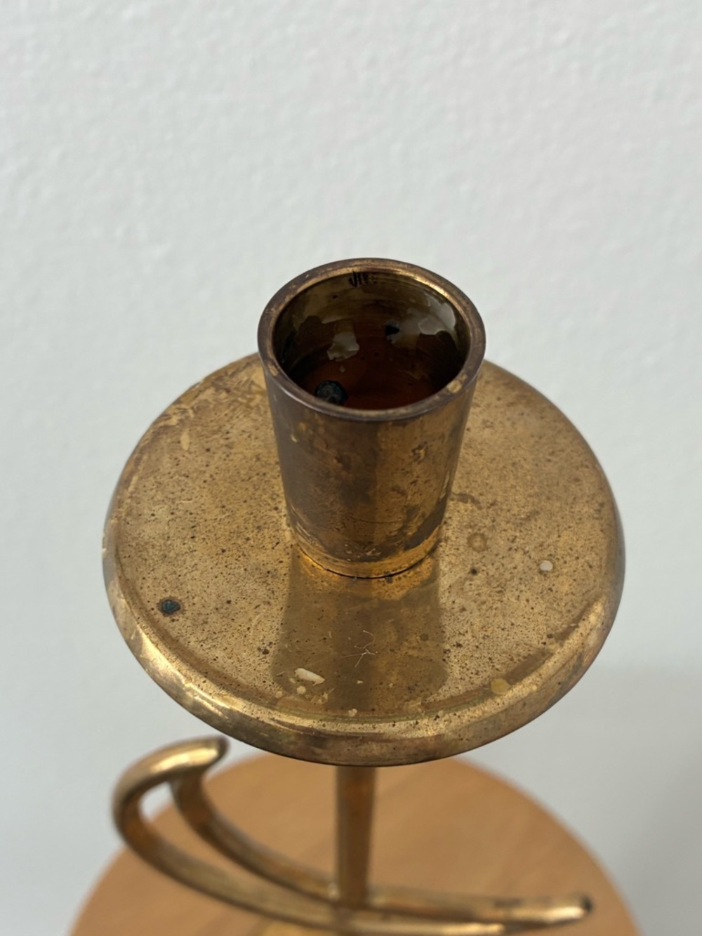 Vintage 90s Pier 1 Tall Celestial Moon Solid Brass Candlestick - Picture 4 of 9